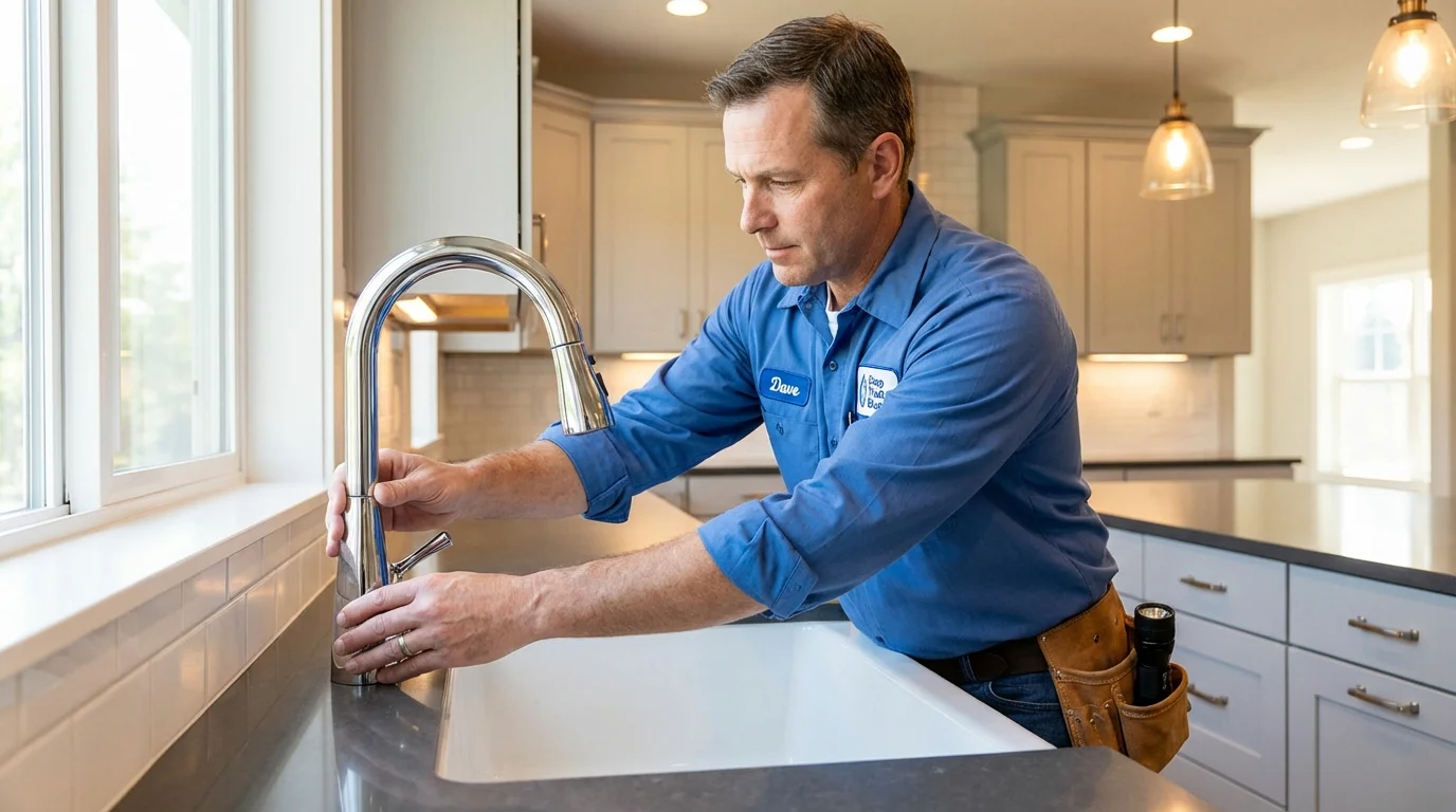 Kitchen faucet installation by Johns Plumbing LLC in Keshena