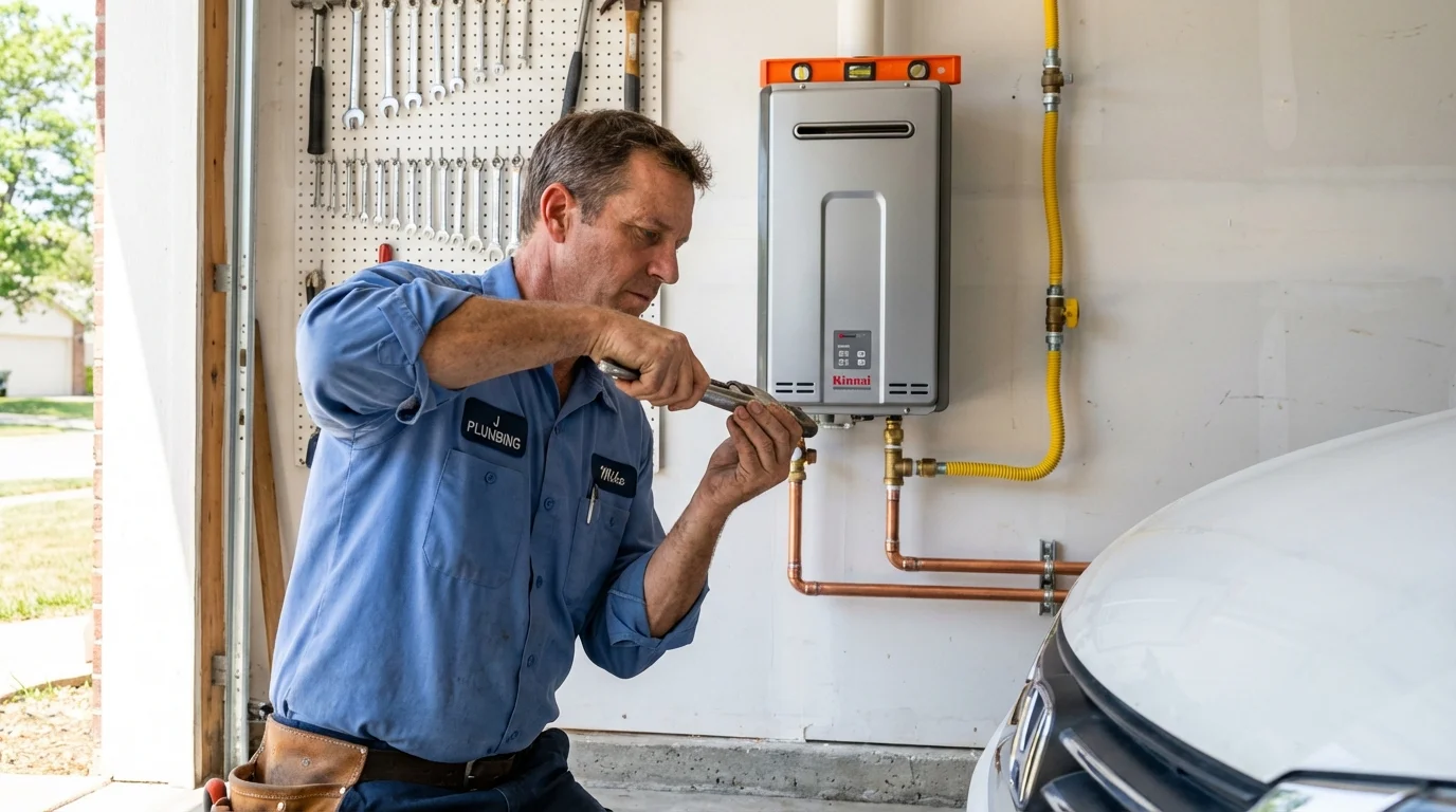 Tankless water heater installation by a Johns Plumbing LLC plumber in Keshena